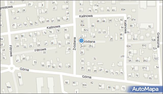 Płock, Źródlana, 27, mapa Płock