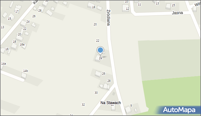 Płoki, Źródlana, 24, mapa Płoki