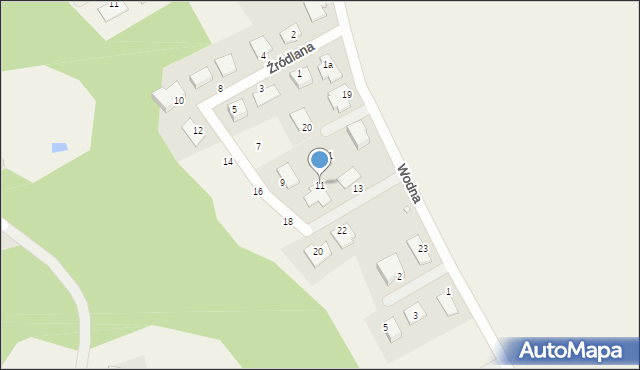 Płoty, Źródlana, 11, mapa Płoty