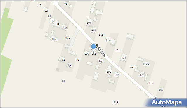 Podzamcze, Źródlana, 102, mapa Podzamcze