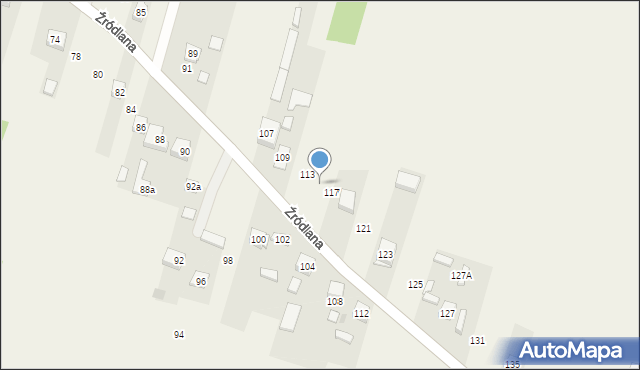 Podzamcze, Źródlana, 115, mapa Podzamcze