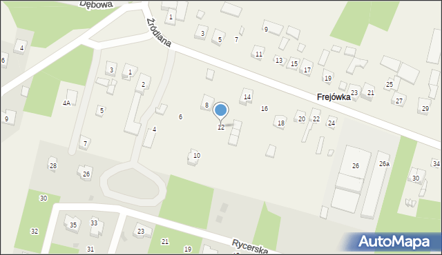 Podzamcze, Źródlana, 12, mapa Podzamcze