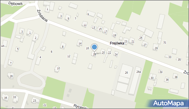 Podzamcze, Źródlana, 18, mapa Podzamcze