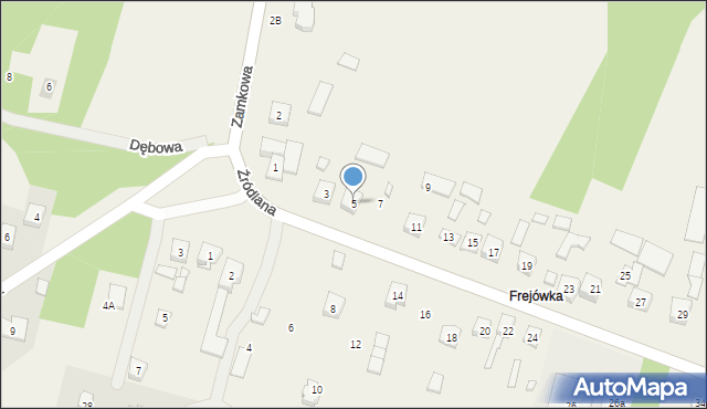 Podzamcze, Źródlana, 5, mapa Podzamcze