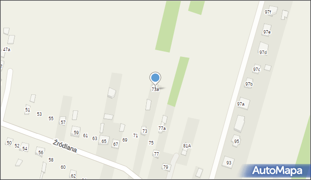 Podzamcze, Źródlana, 73a, mapa Podzamcze