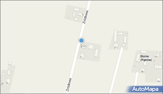 Rębów, Źródłowa, 6, mapa Rębów