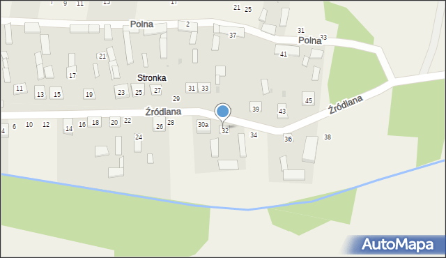 Repki, Źródlana, 32a, mapa Repki