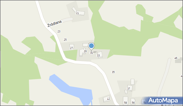 Rudno, Źródlana, 31, mapa Rudno