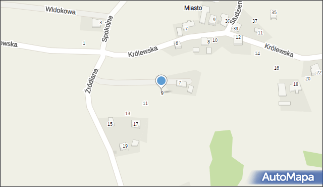 Rudno, Źródlana, 9, mapa Rudno