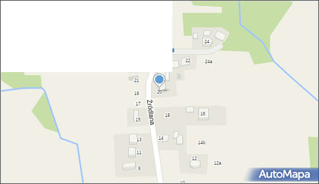 Rybna, Źródlana, 20, mapa Rybna