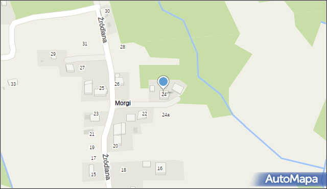 Rybna, Źródlana, 24, mapa Rybna