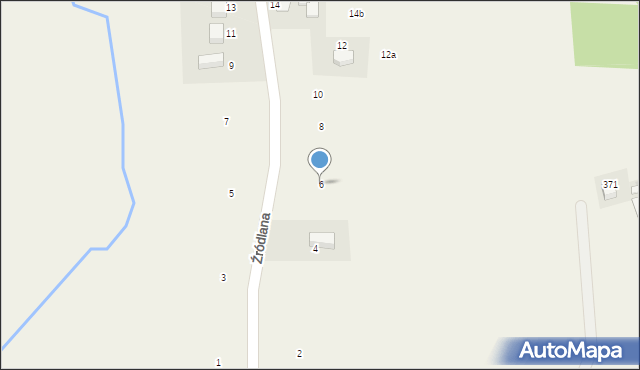 Rybna, Źródlana, 6, mapa Rybna