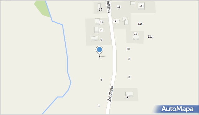 Rybna, Źródlana, 7, mapa Rybna