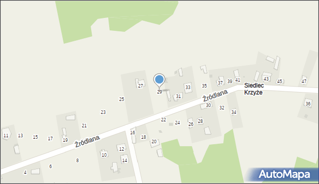 Siedlec, Źródlana, 29, mapa Siedlec