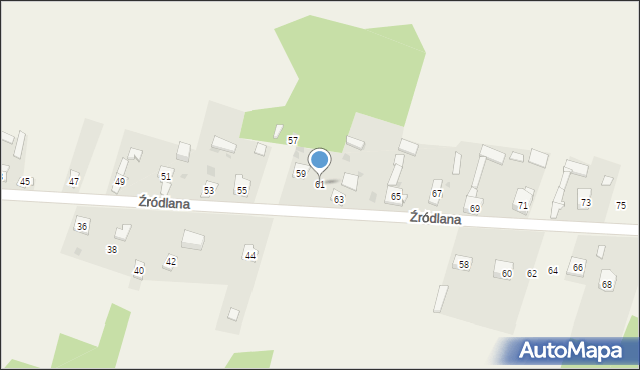 Siedlec, Źródlana, 61, mapa Siedlec