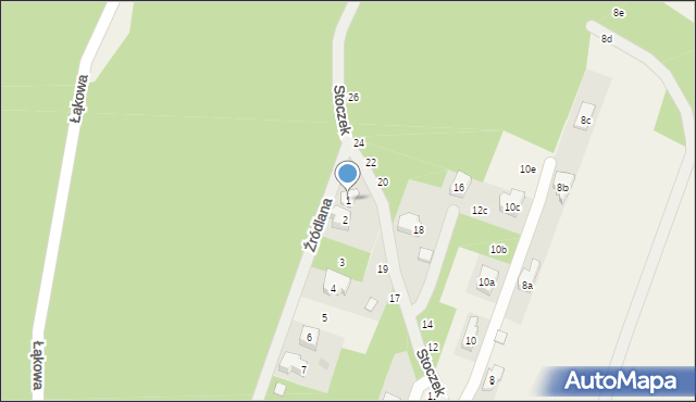 Smardzewice, Źródlana, 1, mapa Smardzewice