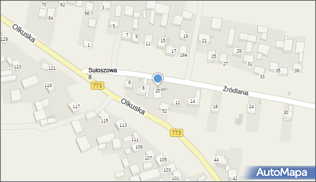 Sułoszowa, Źródlana, 10, mapa Sułoszowa