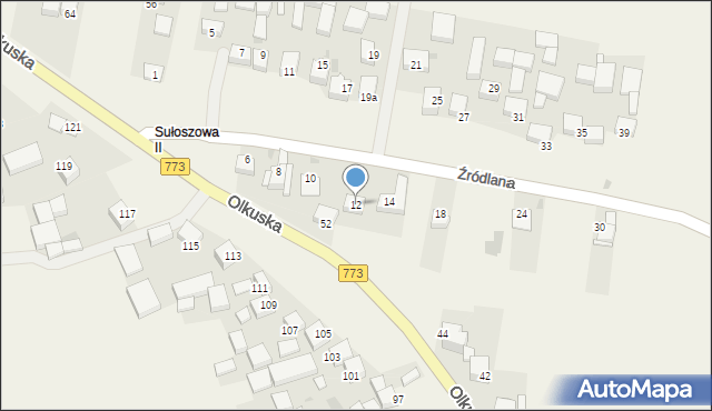 Sułoszowa, Źródlana, 12, mapa Sułoszowa