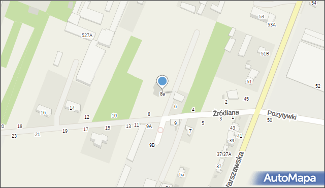 Święcice, Źródlana, 8a, mapa Święcice