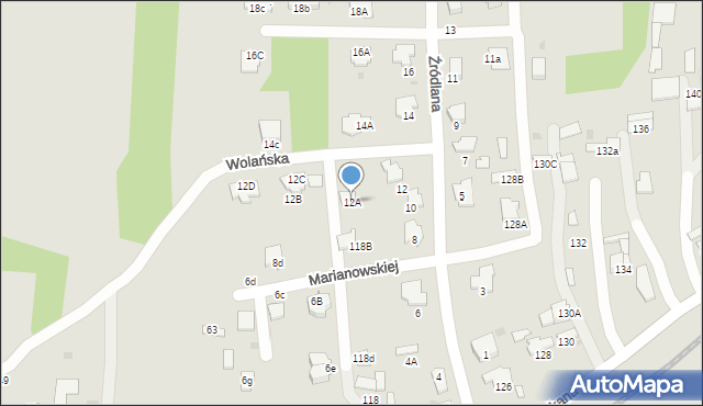 Tarnów, Źródlana, 12A, mapa Tarnów