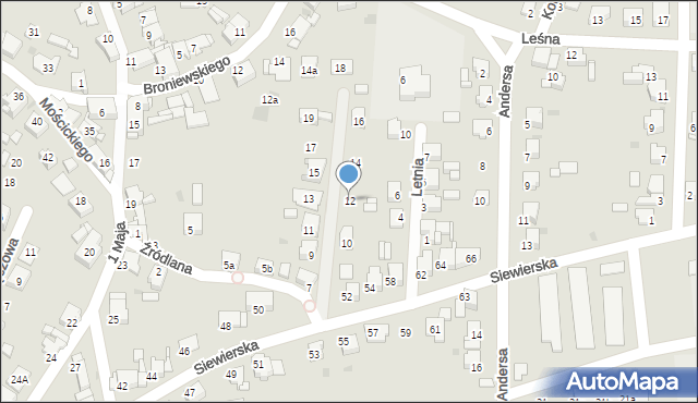 Tarnowskie Góry, Źródlana, 12, mapa Tarnowskie Góry