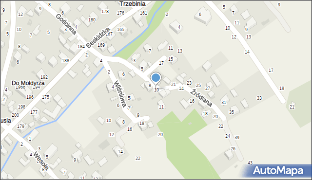 Trzebinia, Źródlana, 10, mapa Trzebinia