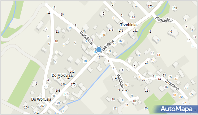 Trzebinia, Źródlana, 2, mapa Trzebinia