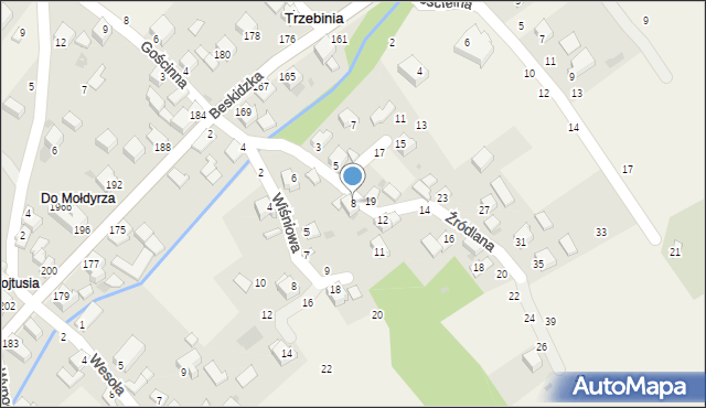 Trzebinia, Źródlana, 8, mapa Trzebinia