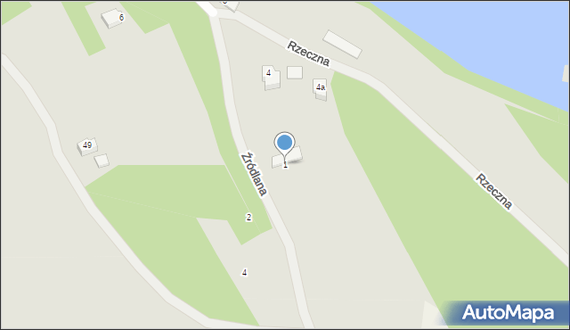 Tuczno, Źródlana, 1, mapa Tuczno