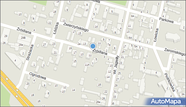 Tuszyn, Źródlana, 9, mapa Tuszyn