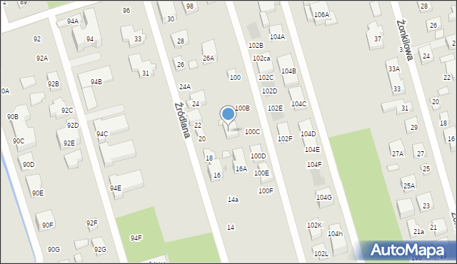 Warszawa, Źródlana, 20a, mapa Warszawy