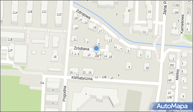 Warszawa, Źródlana, 12a, mapa Warszawy