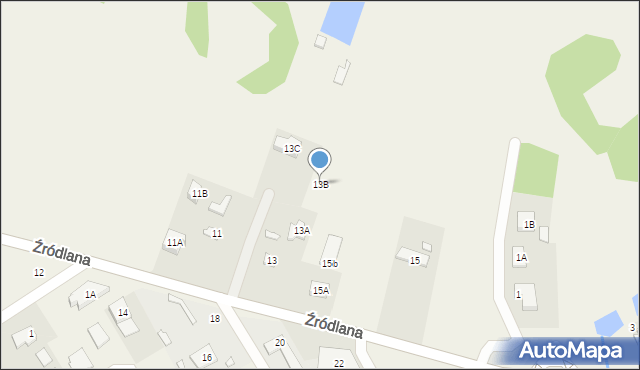 Wólka Kozodawska, Źródlana, 13B, mapa Wólka Kozodawska