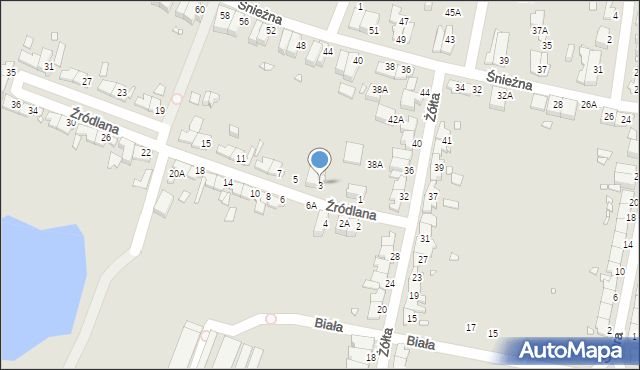 Wrocław, Źródlana, 3, mapa Wrocławia