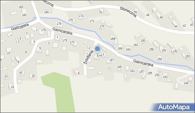 Zalas, Źródlana, 3, mapa Zalas