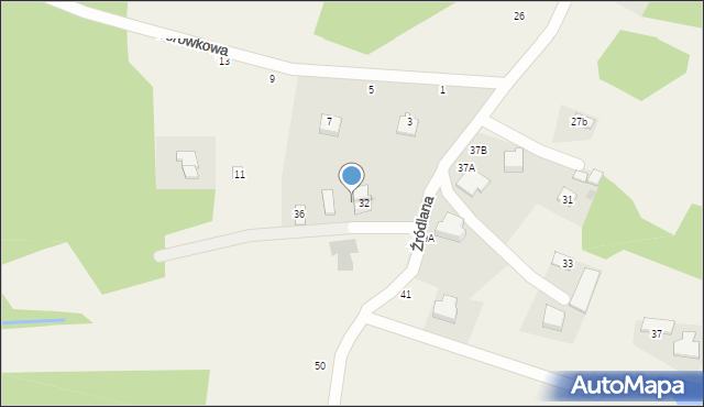 Zbychowo, Źródlana, 34, mapa Zbychowo