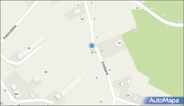 Zbychowo, Źródlana, 6, mapa Zbychowo