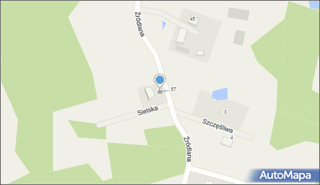 Zbychowo, Źródlana, 66, mapa Zbychowo