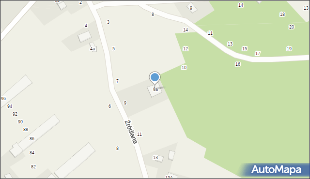 Zbychowo, Źródlana, 9a, mapa Zbychowo