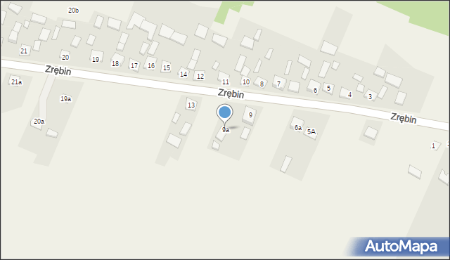 Zrębin, Zrębin, 9a, mapa Zrębin
