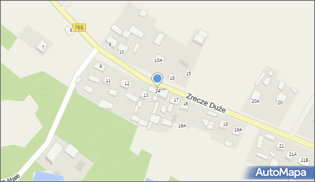 Zrecze Duże, Zrecze Duże, 14, mapa Zrecze Duże