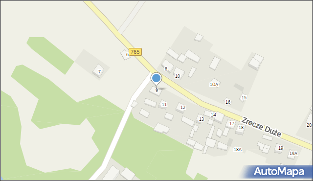 Zrecze Duże, Zrecze Duże, 9, mapa Zrecze Duże