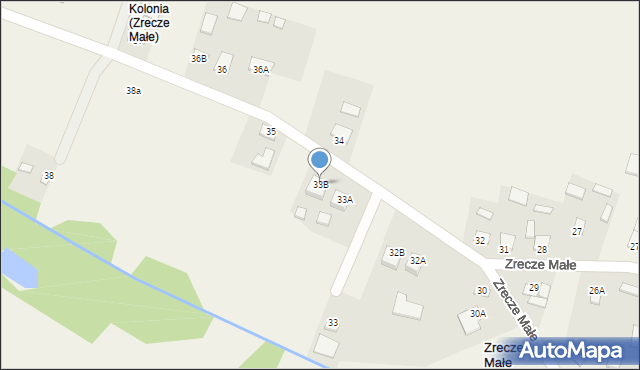 Zrecze Małe, Zrecze Małe, 33B, mapa Zrecze Małe
