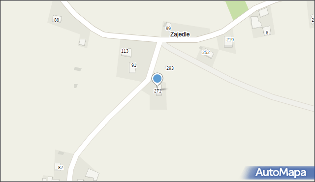 Zręczyce, Zręczyce, 271, mapa Zręczyce