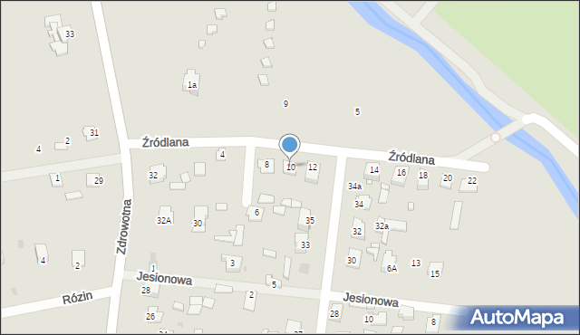 Zwierzyniec, Źródlana, 10, mapa Zwierzyniec