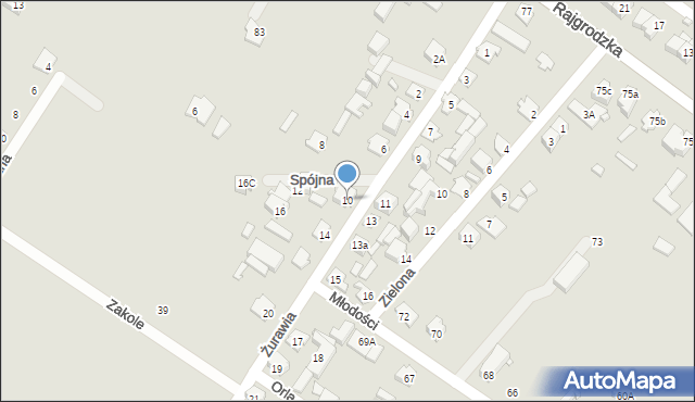 Augustów, Żurawia, 10, mapa Augustów