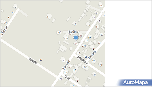 Augustów, Żurawia, 14, mapa Augustów