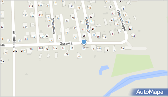 Biała Podlaska, Żurawia, 10, mapa Białej Podlaskiej