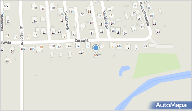 Biała Podlaska, Żurawia, 10A, mapa Białej Podlaskiej