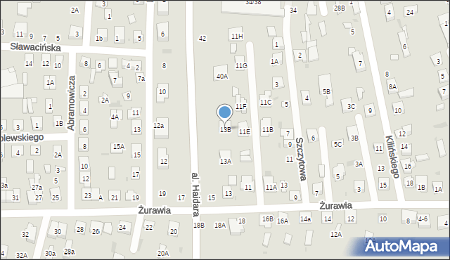 Biała Podlaska, Żurawia, 13B, mapa Białej Podlaskiej